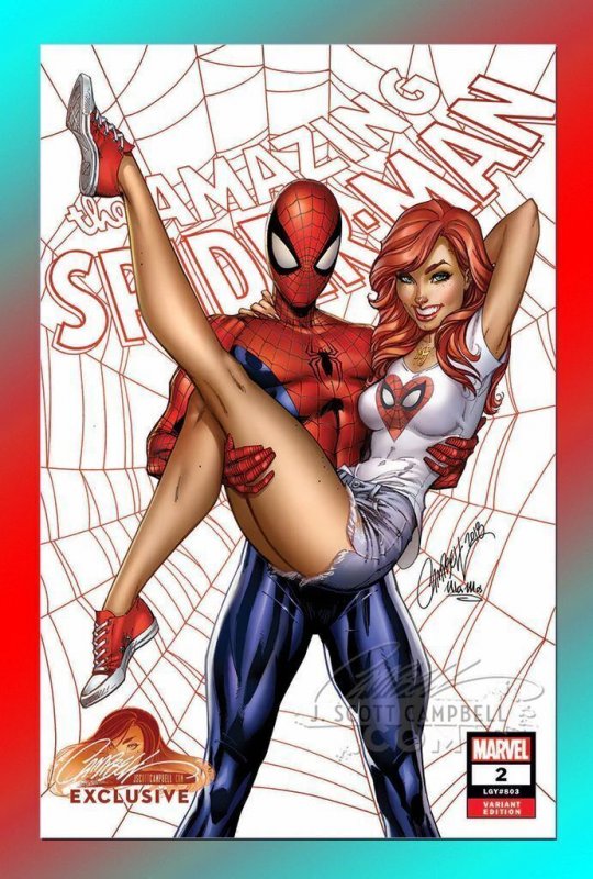Amazing SpiderMan #2 Signed COA Campbell 2PK Set! HTF Rare! MJ Peter Venom Black
