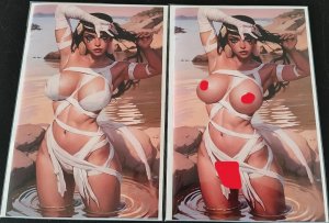 Totally Rad Halloween Lorenzana Virgin & FULL Nude Virgin Mummy Cover SET NM