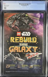 WEST COAST AVENGERS #1 MARVEL COMICS ARTGERM LAU VARIANT CGC 9.6 NM