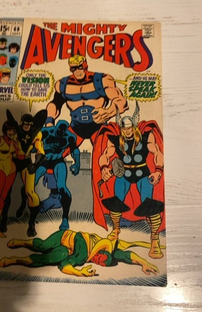The Avengers #68 (1969)the vision falls some tanning
