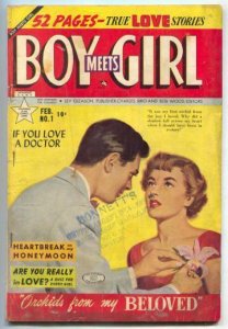 Boy Meets Girl #1 1950- Orchids from my Beloved- RARE VG-