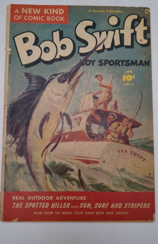 Bob Swift: Boy Sportsman #5 (1952) Norman Saunders painted cover