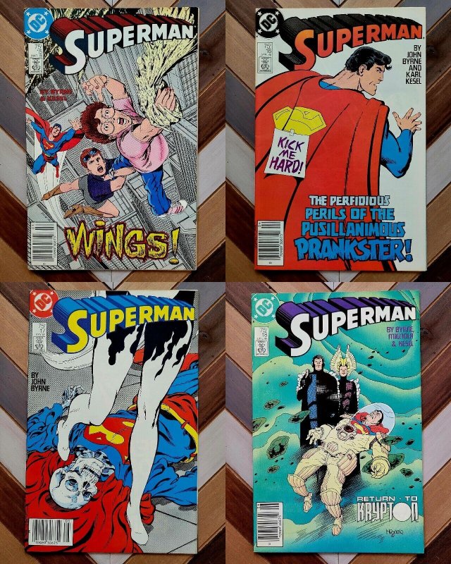 SUPERMAN #15-18 (DC 1988) HIGH GRADE Set of 4, SUPERGIRL! NEWSSTAND, John Byrne