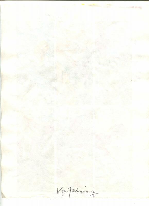 JUSTICE MACHINE #25 PAGE 2 COLOR GUIDE-1980'S-KEN FEDUNIEWICZ-8 1/2 X 11-vg