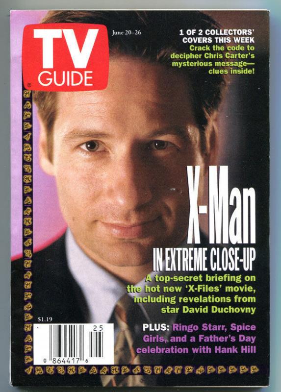 X-FILES TV guide, David Duchovny, Fox Mulder, June 20-26 1998, more in store