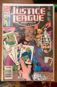 Justice League America #43 Newsstand Edition and Regular cover