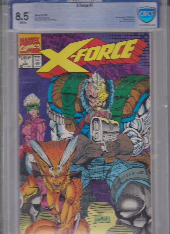 X-FORCE #1 / CBCS 8.5 / WHITE PAGES / MARVEL- 1991 / 1'st APP. G.W. BRIDGE