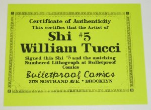 Shi The Way of the Warrior #5 & numbered lithograph signed by William Tucci COA