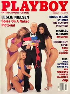 Playboy February 1996. Bruce Willis Interview, Spies on Naked Pictorial NM Cond