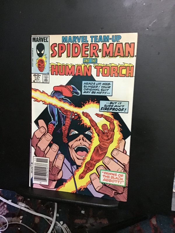 Marvel Team-Up #147 (1984) High-grade Torch and Spidey vs. Black Abbot! VF/NM