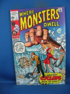 WHERE MONSTERS DWELL 1 VF MARVEL FIRST ISSUE 1970 MARVEL