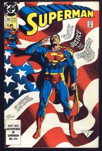 SUPERMAN #53-1991-classic cover-dc-RARE SECOND PRINT!