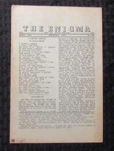 1954 THE ENIGMA Puzzle Fanzine #605 VG 4.0 Crosswords Cryptograms 8pgs