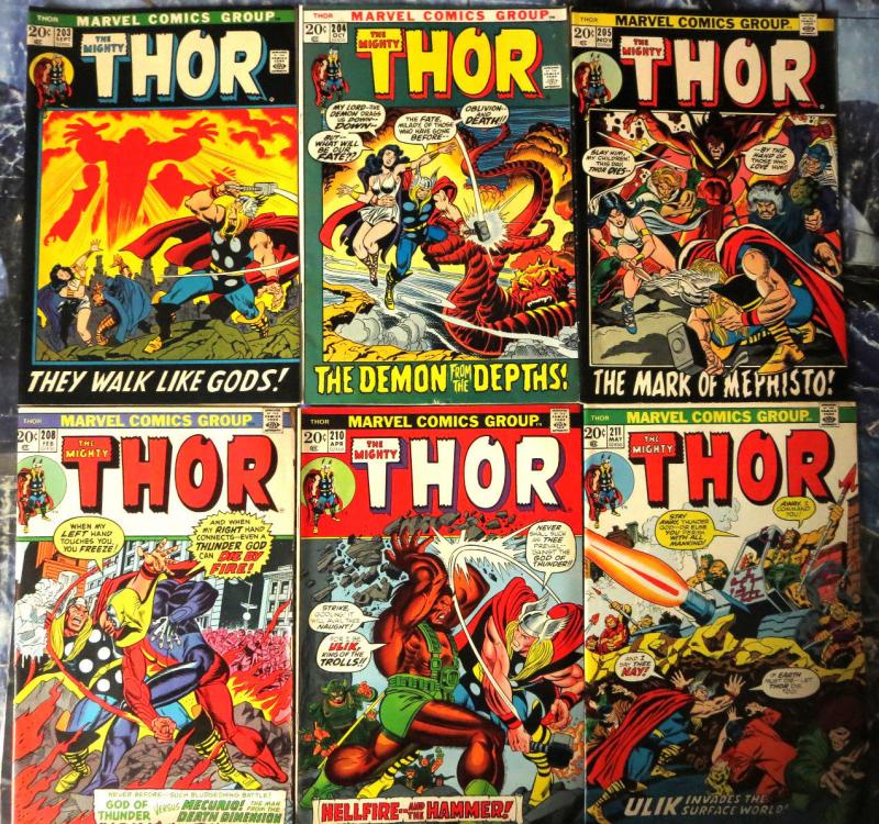 THOR 195-355, 44 dif + Ann 8-10; 1972-1985 Marvel Comics Mighty Avenger G-VG/+