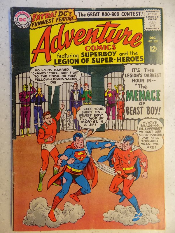 ADVENTURE COMICS # 339 DC SUPERBOY LEGION ACTION SUB CREASE