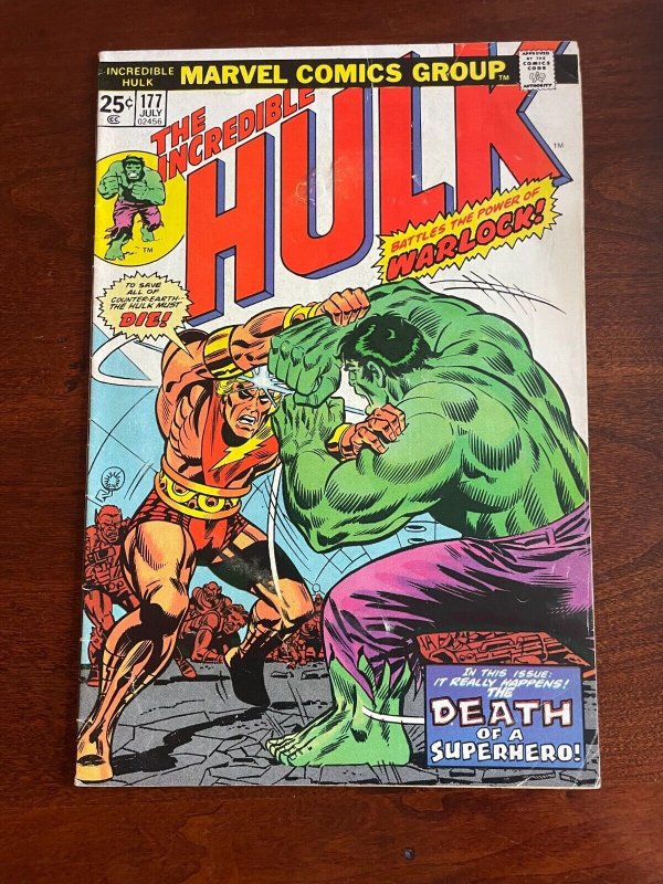 Incredible Hulk # 177 FN- Marvel Comic Book Warlock Appearance Avengers J999 