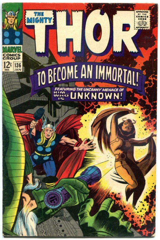 THOR #136, FN+, God of Thunder, Stan Lee, Jack Kirby, 1967, more Thor in store