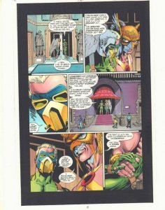 JSA #26 p.8 Color Guide Art - Hawkman and Sand - 2001 by John Kalisz