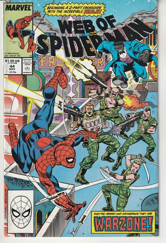 Web of Spider-Man #44 Newsstand Edition (1988)