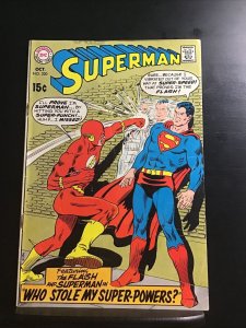 Superman 220 F/VF Flash Battle Who Stole my Super-Powers? 1969