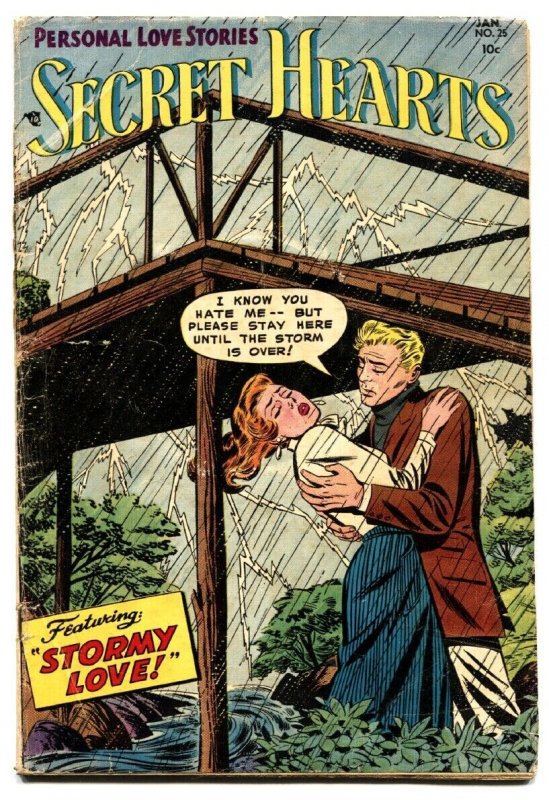 Secret Hearts #25 comic book 1955- Stormy Love- DC Comics
