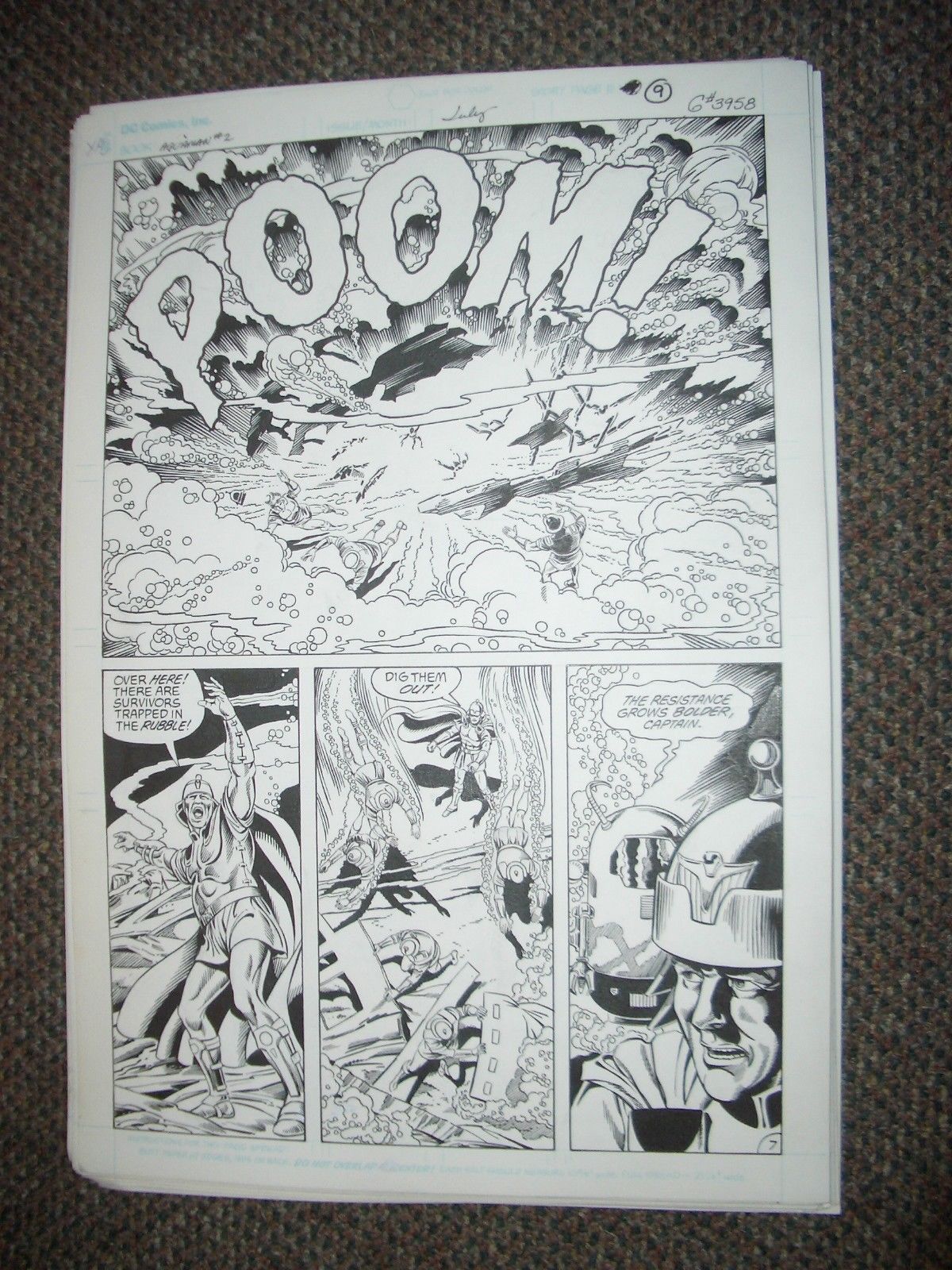 Curt Swan Original Art Aquaman 2 Pg 7 Explosion Panel Fn Comic Collectibles Original Art Hipcomic