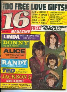 16 9/1974-Donny Osmond-Alice Cooper-Rick Springfield -rock star pix & info-FR