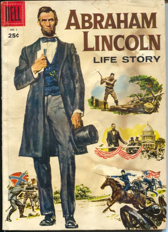 Abraham Lincoln Life Story #1 1958-Dell-Giant-Civil War-1st issue-FR