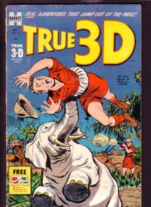 TRUE 3-D COMICS #1 POWELL NOSTRAND ART WITH GLASSES '53 VG