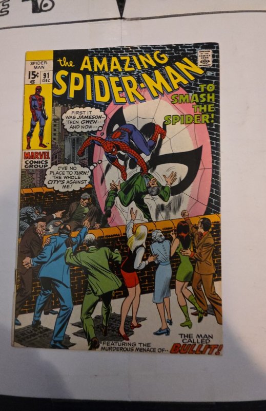 The Amazing Spider-Man #91 (1970) the man called Bullet funeral for capt stacy