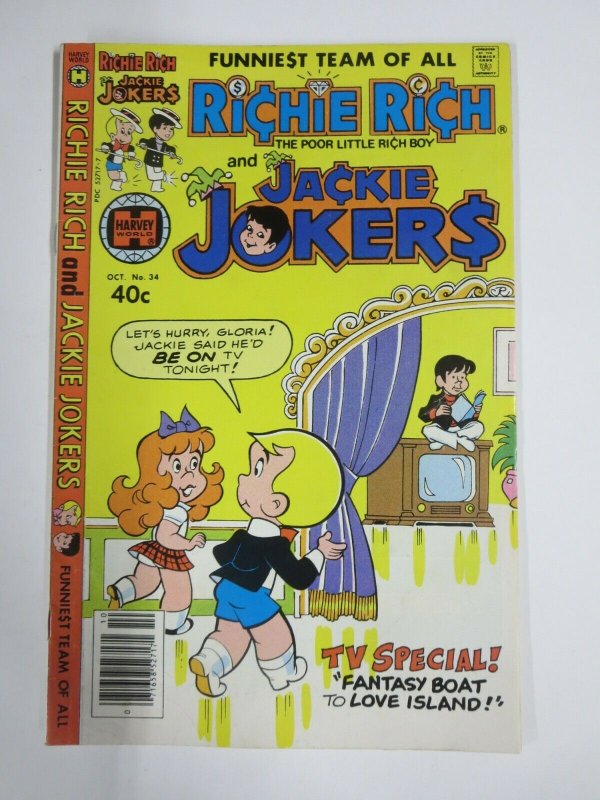 RICHIE RICH AND JACKIE JOKERS #34 (Harvey, 3/1978) FINE MINUS (F-)