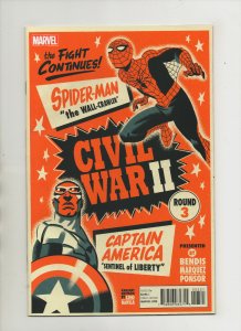 Civil War II #3 - Boxing Poster Variant Spider-Man Vs Cap! - (Grade 9.2) 2016