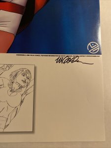 POWERGIRL 11”x17” PRINT BY MICHAEL GOLDEN SIGNED COLOR AND B&W VERSIONS ON 1