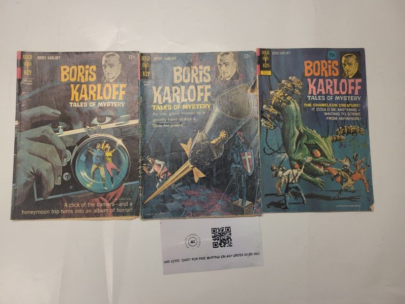 3 Boris Karloff Tales of Mystery Gold Key Comic Books #9 15 42 108 TJ26
