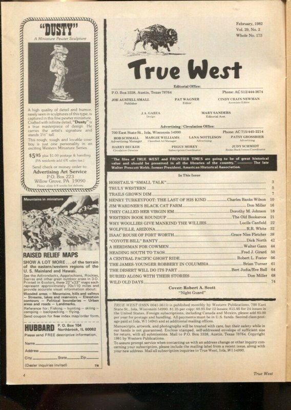 True West 2/1982-James-Younger Gangs Robbery-Coyote Bill Banty Manhunt-Henry ...