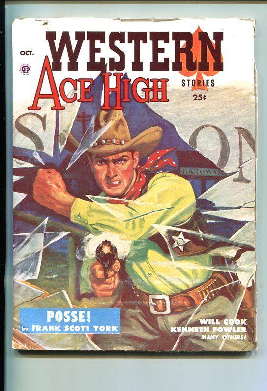 WESTERN ACE HIGH-#1-OCT 1953-PULP FICTION-SOUTHERN STATES PEDIGREE-vf