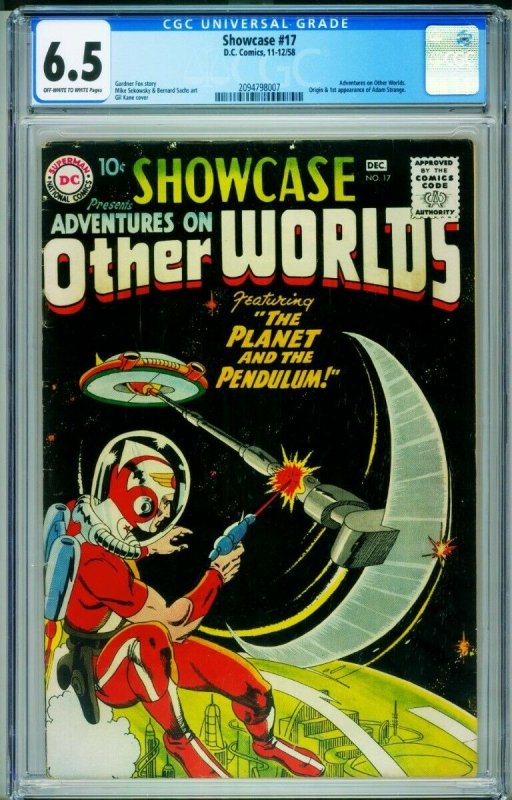 SHOWCASE #17 CGC 6.5 1958-DC-1st ADAM STRANGE 2094798007