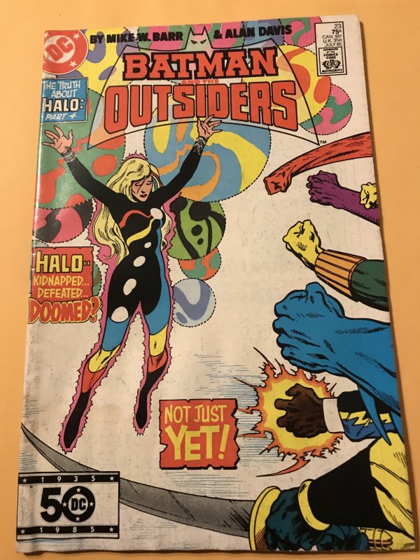 BATMAN and THE OUTSIDERS #23 : DC 7/85 Gd/VG filler; Halo, Alan Davis art