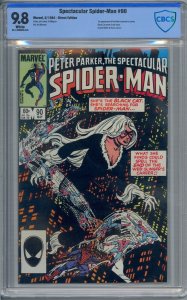 SPECTACULAR SPIDER-MAN #90 CBCS 9.8 1ST BLACK COSTUME WHITE PAGES NOT CGC 018