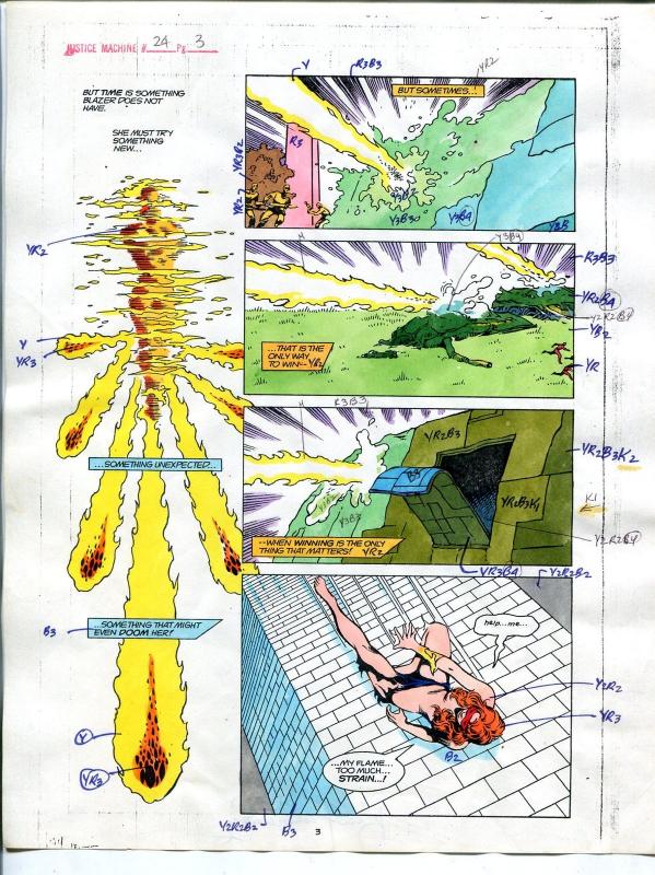 Justice Machine #24 Page #3 1988 Original Color Guide