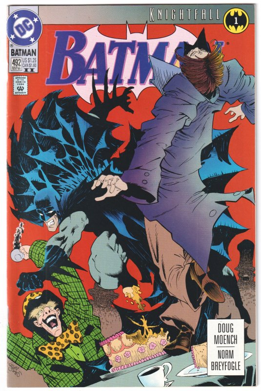 Batman #492 (1993) Knightfall Part One, second print!