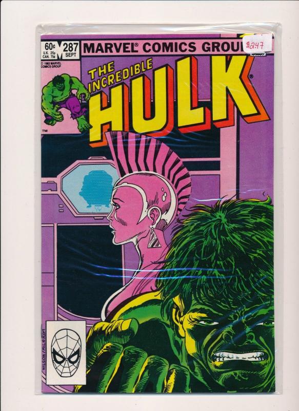 Marvel Comics The INCREDIBLE HULK #287 1983 FINE/VERY FINE (PF16) 