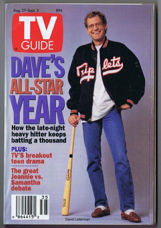 ORIGINAL Vintage TV Guide August 27, 1994 No Label David Letterman ...