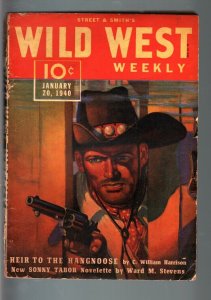WILD WEST WEEKLY 1/20/1940-WESTERN PULP-SONNY TABOR VG/FN