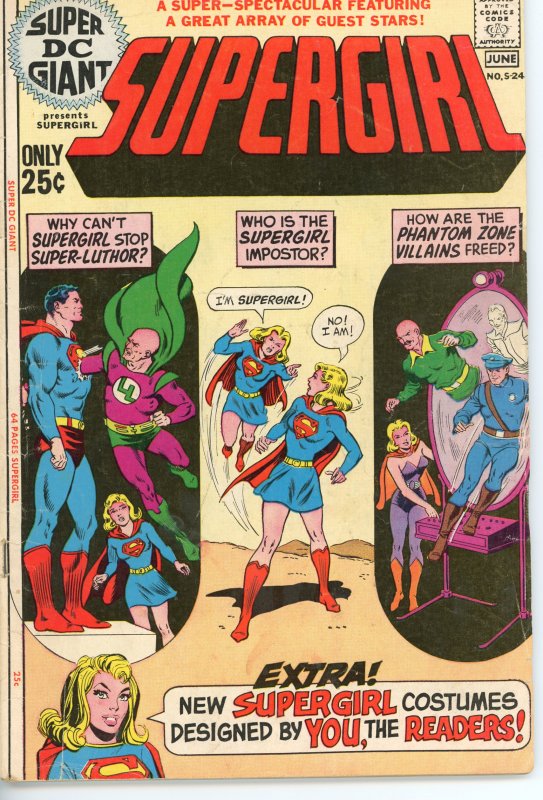 Super DC Giant S-24  VG  Supergirl  1971