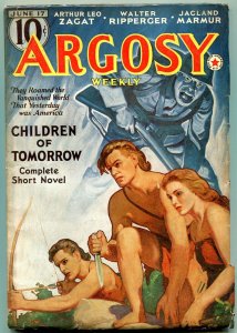 Argosy Pulp June 17 1938- Children of Tomorrow- Belarksi cover FN