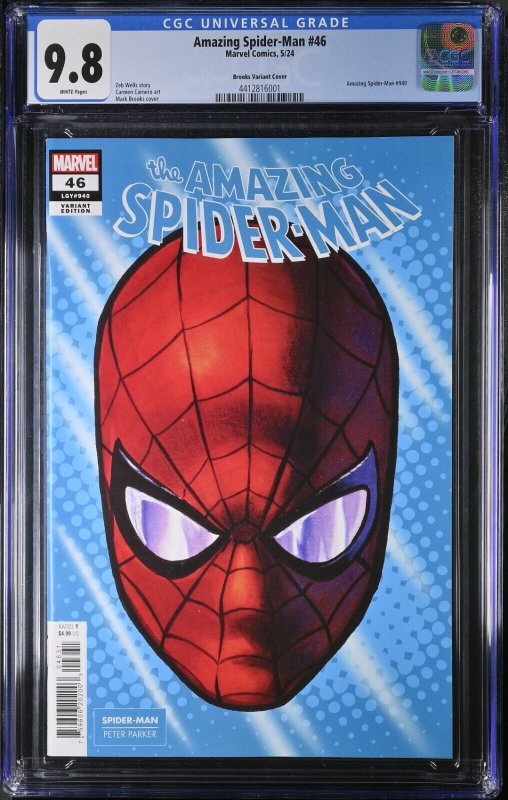 Amazing Spider-Man #46 CGC 9.8 Mark Brooks Headshot Variant Cover Marvel 2024 WP