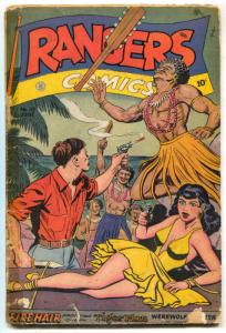 Rangers Comics #35 1947- Headlight cover- Firehair- Tiger Man G
