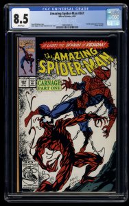 Amazing Spider-Man #361 CGC VF+ 8.5 White Pages 1st Appearance Carnage!
