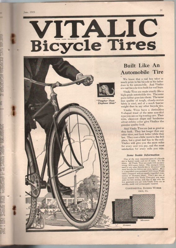 American Boy 6/1919-Harrison Cady cover-adventure-pulp fiction-bike ads-FR